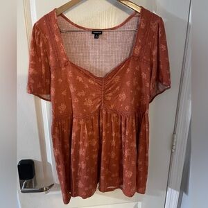Torrid Terracotta Floral Blouse